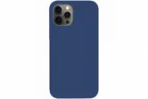 Чехол силиконовый для Apple iPhone 12, iPhone 12 Pro с открытой камерой (темно)