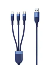 Кабель REMAX RC-C068 Kings Series 6A Type-C - Lightning - Microusb (голубой)