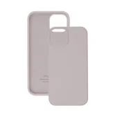Чехол силиконовый для Apple iPhone 15 с открытой камерой (серый песок)