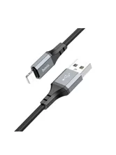 Кабель USB - Lightning HOCO X86  силиконовый 2.4A, 1 м (черный)