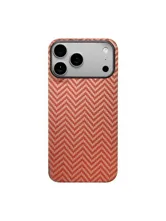 Чехол пластиковый карбон LUXO Life с MagSafe Apple iPhone 17 Pro Max (красный, бежевый)
