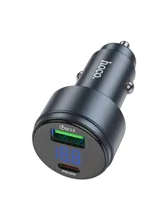 Автомобильное зарядное устройство HOCO Z57B Glorious 63W PD45W+QC3.0 (серый)