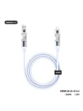 Кабель REMAX CB18 240W (A+C-C+L) 1.2M (голубой)
