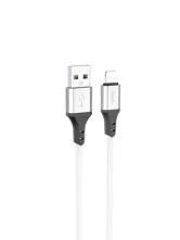 Кабель USB - Lightning HOCO X86  силиконовый 2.4A, 1 м (белый)