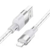 Кабель USB - Lightning HOCO X99 силиконовый 2.4A, 1 м (серый)