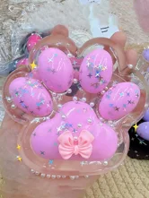 Лапка антистресс сквиш с блестками (прозрачный)