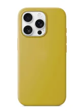 Чехол силиконовый для Apple iPhone 16 Pro с закрытой камерой (желтый)
