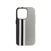 Чехол пластиковый карбон LUXO Life с MagSafe Apple iPhone 16 Титано - черная полоса