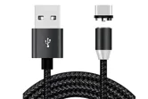 Кабель USB - Type-C RadboX магнитный в тканевой оплетке, 1м (черный)