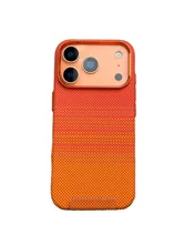 Чехол пластиковый карбон LUXO Life с MagSafe Apple iPhone 17 Pro Точки (оранжевый)