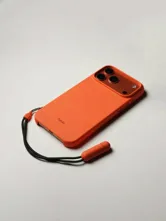 Чехол силиконовый Beats со шнурком-подставкой для iPhone 17 Pro (оранжевый)