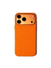 Чехол пластиковый карбон LUXO Life с MagSafe Apple iPhone 17 Pro Зигзаг (оранжевый)