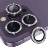 Защитные линзы со стразами для камеры Apple iPhone 14 Pro, 14 Pro Max (фиолетовый) 