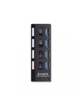 Концентратор-USB (хаб) USB 3.0 SMARTBUY хаб с выключателями, 4 порта SBHA-7304 (черный)