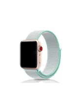 Ремешок тканевый на липучке Apple Watch 42mm, 44mm, 47mm, 49mm (серо - зелёный)