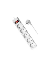 Сетевой фильтр DEFENDER ILS351, 5 розеток, ПВС 3*1,0 мм2, мощность 2200 Вт, ток 10А, белый, 1,8 м ко