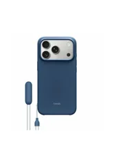 Чехол силиконовый Beats со шнурком-подставкой для iPhone 17 Pro (синий)