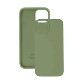 Чехол силиконовый для Apple iPhone 15 с открытой камерой (хаки)