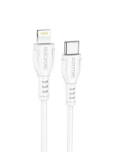 Кабель Type-С - Lightning BOROFONE BX51 Triumph 2.4A, 1м (белый)