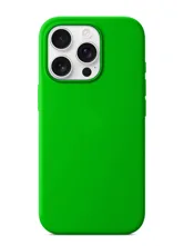 Чехол силиконовый для Apple iPhone 16 Pro Max с закрытой камерой (ярко-зеленый)