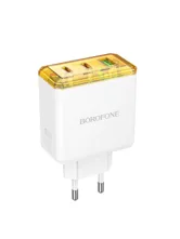Сетевое зарядное устройство BOROFONE BAS34A Treasure 2xUSB-C, QC3.0, PD65W, 3A (белый)