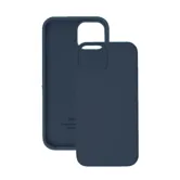 Чехол силиконовый для Apple iPhone 15 с открытой камерой (темно-синий)