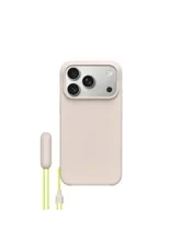 Чехол силиконовый Beats со шнурком-подставкой для iPhone 17 Pro (бежевый)
