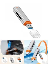 Картридер USB 3.0 (серебро, оранжевый)