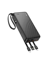Внешний аккумулятор Hoco J146A, 20000mAh, встроенный кабель Micro,Lightning,Type-c,USB (черный)