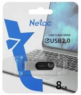 Флеш-накопитель USB 8GB Netac U278 (чёрный,серебро)