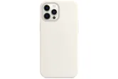 Чехол силиконовый для Apple iPhone 12 Pro Max с открытой камерой (белый)