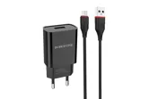 Сетевое зарядное устройство Borofone BA20A Sharp 2.1A с кабелем MicroUSB (черный)