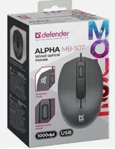 Мышь проводная DEFENDER Alpha MB-507, 1,8м (черный)
