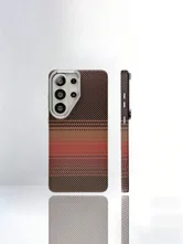 Чехол карбоновый Samsung Galaxy S25 Casech Полосы (коричневый)