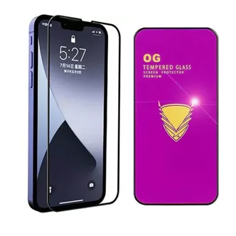 Противоударное стекло OG Glass для дисплея Apple iPhone 13 Pro Max,14 Plus (черный) 157мм х 74мм