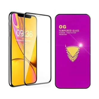 Противоударное стекло OG Glass для дисплея Apple iPhone Xr, iPhone 11 9H (черный) 144мм х 69мм