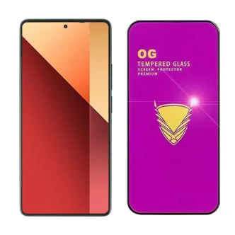 Противоударное стекло OG Tempered Glass Xiaomi Redmi Note 13 Pro (черный) 157мм х 70мм