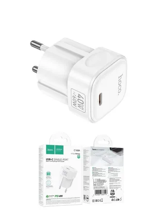 Сетевое зарядное устройство HOCO C168A GaN PD40W, 60W AVS (белый)