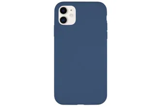 Чехол силиконовый для Apple iPhone 11 с открытой камерой (тёмно-синий)