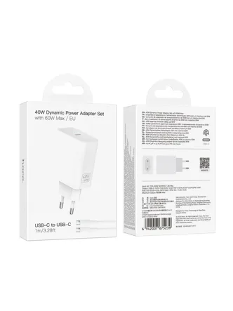 Сетевое зарядное устройство Hoco C162A  40W, PD (белый)