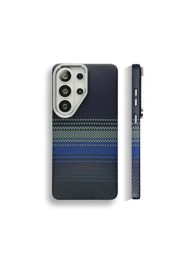 Чехол карбоновый Samsung Galaxy S26 Casech Полосы (синий)