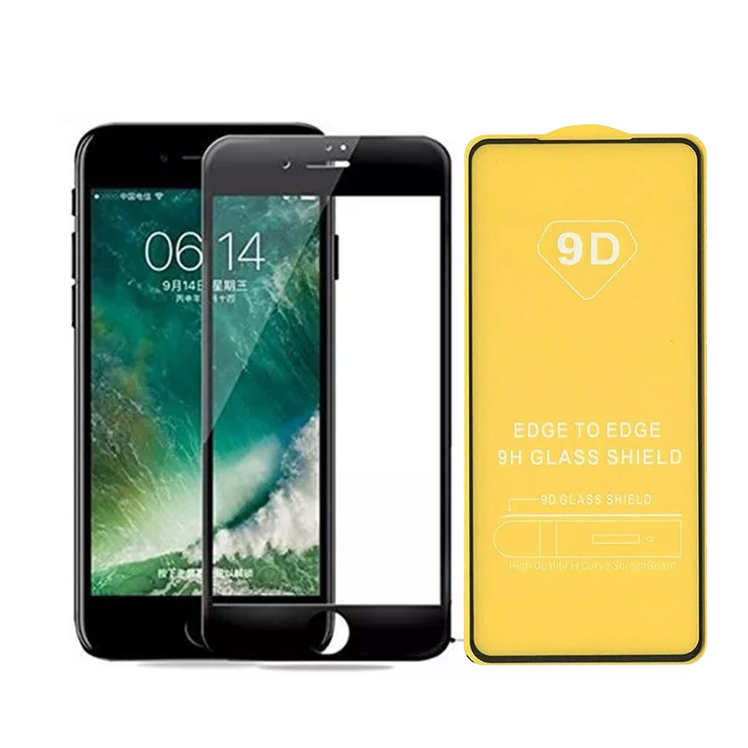 Противоударное стекло LEIWEI для дисплея Apple iPhone 7, iPhone 8, SE 2020 9D, тех.упаковка (черный)