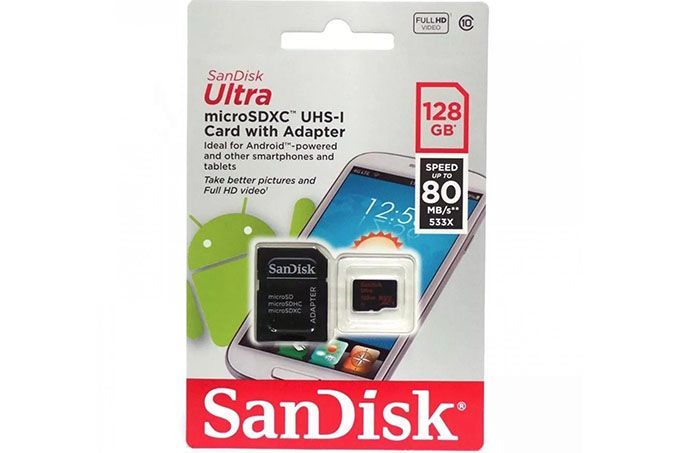 Карта памяти MicroSD 128GB SanDisk Class 10 Ultra Light UHS-I (100 Mb/s) + SD адаптер