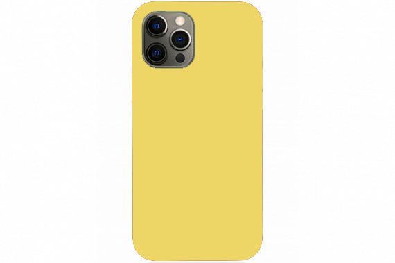 Чехол силиконовый для Apple iPhone 12, 12 Pro полное покрытие (желтый)