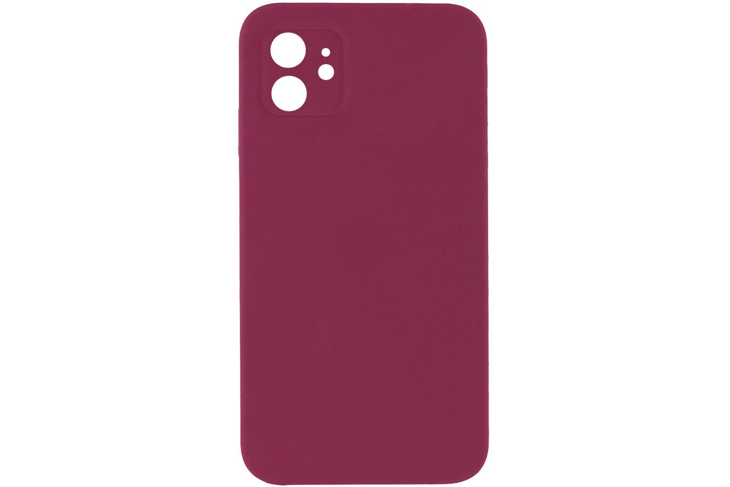 Чехол силиконовый с защитой камеры для Apple iPhone 12 (пурпурный)