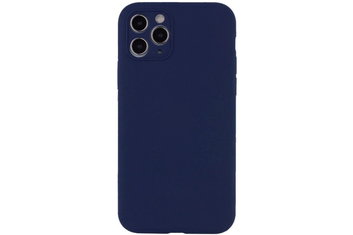 Чехол силиконовый с защитой камеры для Apple iPhone 12 Pro Max (синий)