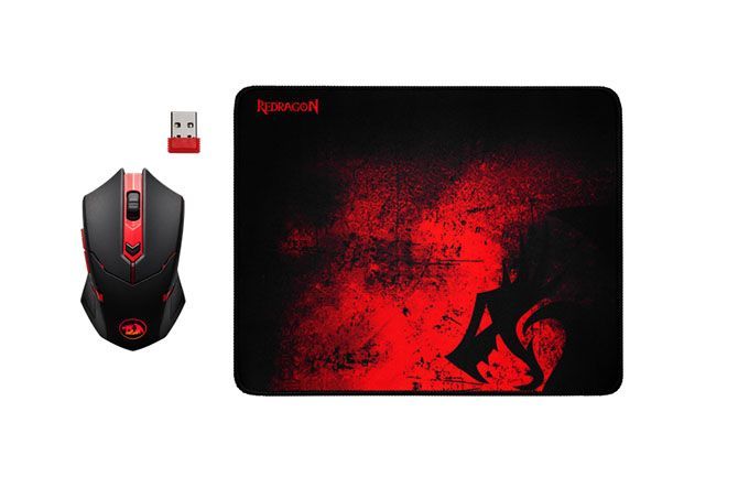 Беспроводная игровая мышь+ковер Redragon M601WL-BA RU (черный-красный)