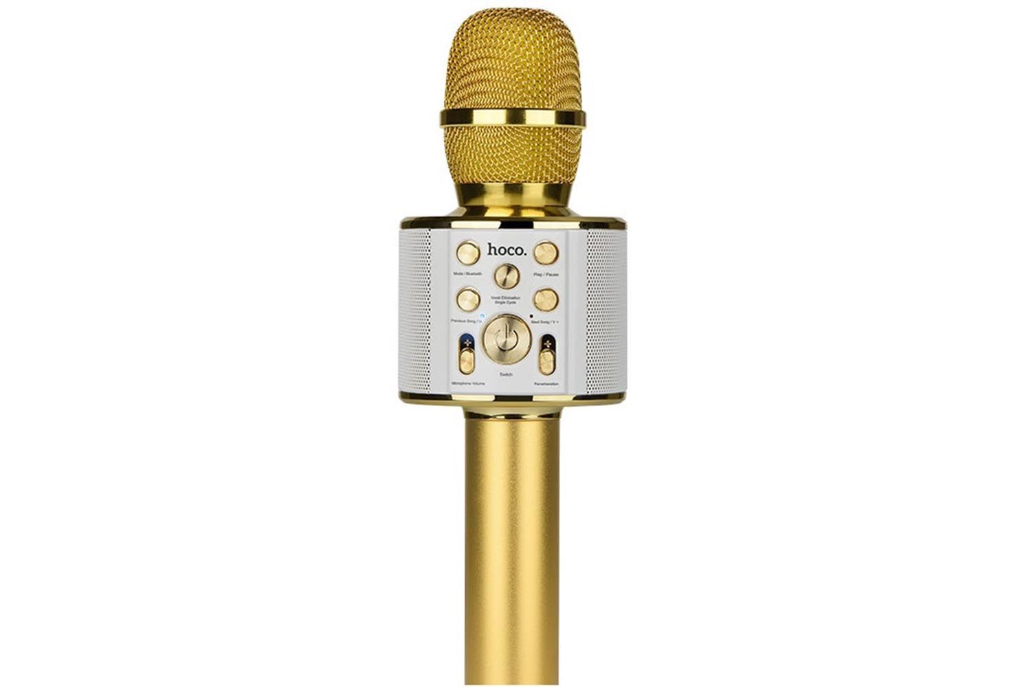 Беспроводной Bluetooth-микрофон HOCO BK3 Cool sound KTV (золотой)