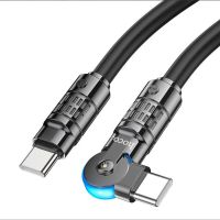 Кабель USB Type-C - USB Type-C HOCO U118 60W поворотный (черный) 1м
