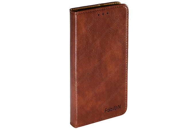 Чехол-книжка FaisON для Samsung Galaxy A01, Solid, CA-F7, экокожа (коричневый)